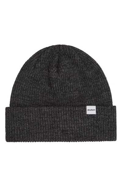 Shop Druthers Ribbed Recycled Cotton Blend Beanie In Charcoal
