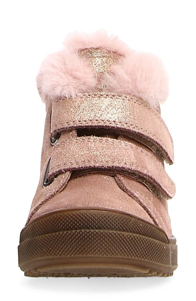Naturino Dellen Glitter Faux Fur Lined Bootie In Rose