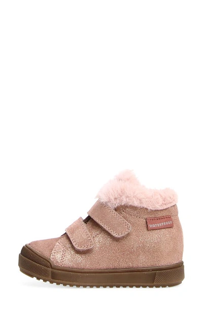 Naturino Dellen Glitter Faux Fur Lined Bootie In Rose