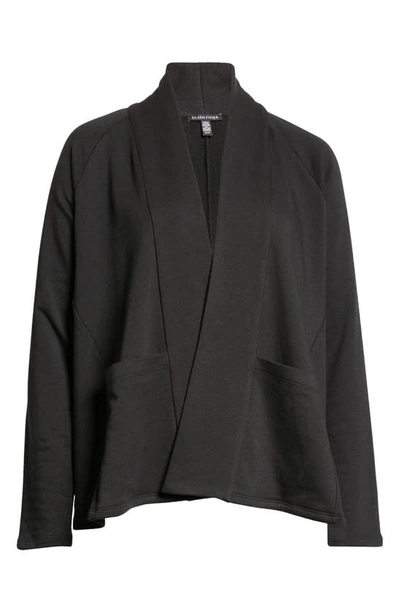 Shop Eileen Fisher Raglan Sleeve Organic Cotton Jacket In Black