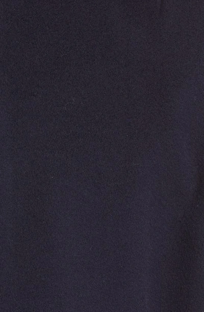 Akris Punto Stand Collar Wool Blend Fleece Coat In 079 Navy