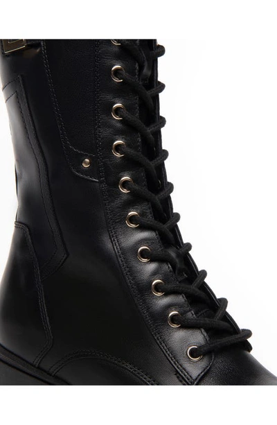 Nerogiardini Calfskin Logo Heeled Moto Boots In Black