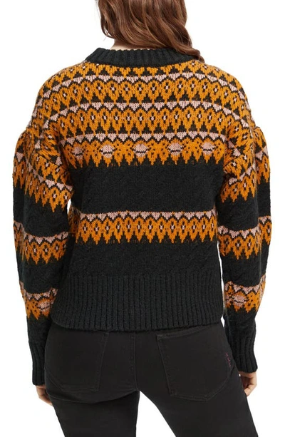 Shop Scotch & Soda Fair Isle Knit Sweater In 5122-black Sky