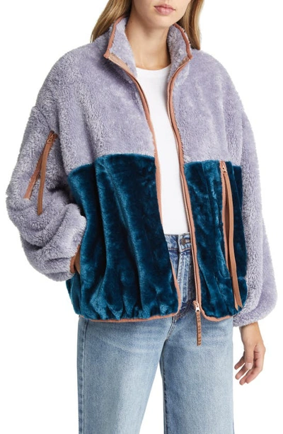 voordeel Talloos Open Ugg Marlene Ii Fleece Jacket In Cloudy Grey / Marina Blue | ModeSens