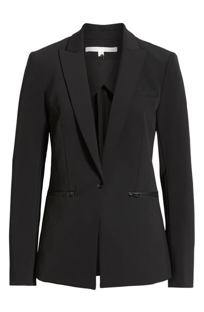 Veronica Beard Zip Pocket Single-breasted Blazer In Black