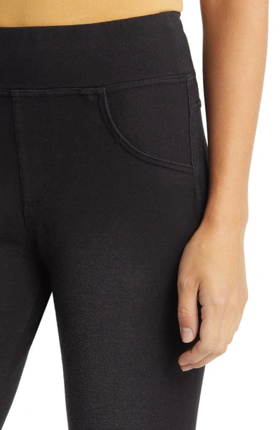 Hue Game Changing High Rise Skinny Denim Leggings In Black Wash