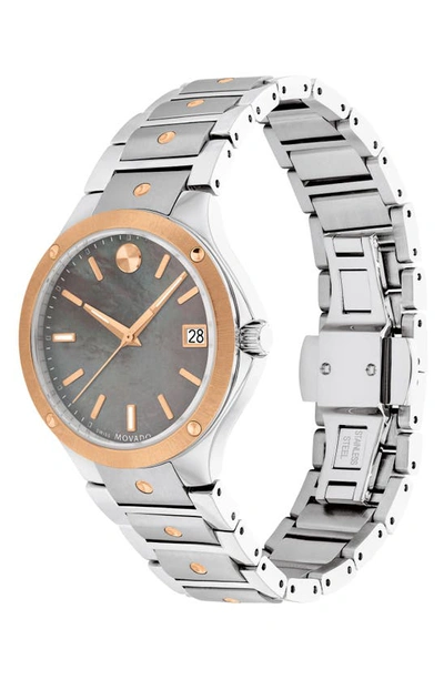 Shop Movado Se Bracelet Watch, 32mm In Grey Mop