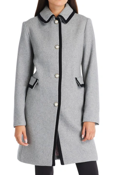 Kate Spade A-line Wool Blend Coat In Heather Grey | ModeSens