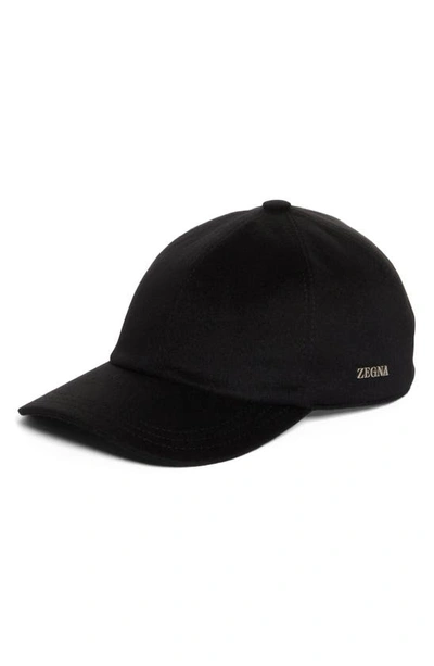 Shop Zegna Cashmere Baseball Cap In Black