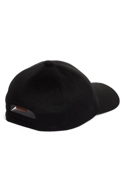 Zegna Logo-embellished Cashmere-felt Baseball Cap In Black