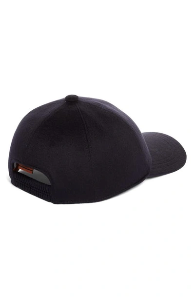 Zegna Cashmere Baseball Cap In Navy