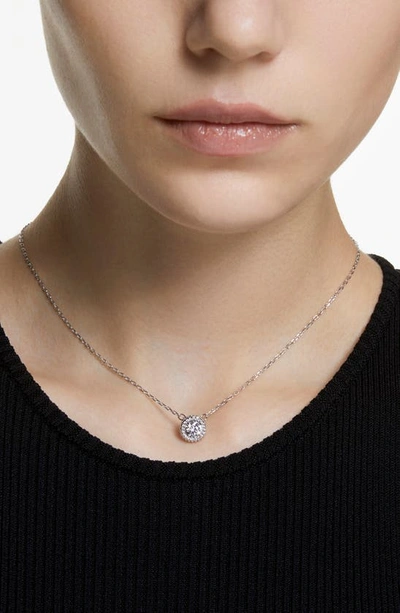 Swarovski Una Pave Pendant Necklace, 15-17 In Silver