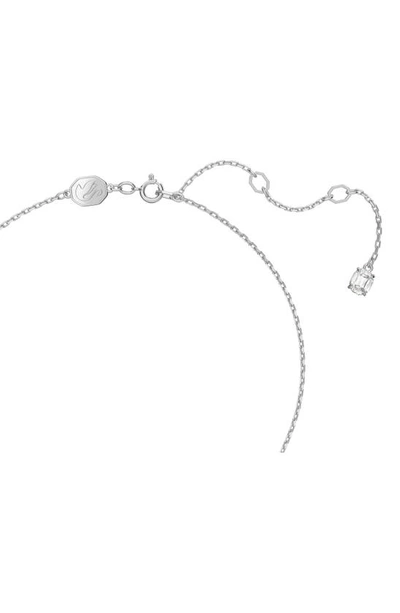 Swarovski Una Pave Pendant Necklace, 15-17 In Silver