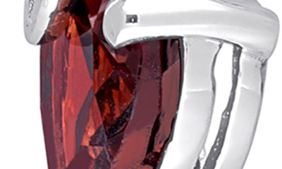 Delmar Garnet Heart & Diamond Stud Earrings In Red