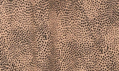 Renee C Ditsy Leopard Print Midi Skirt In Taupe