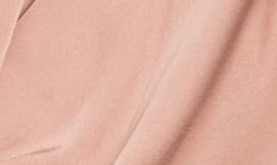 Renee C Plunge Neck Long Sleeve Twisted Knot Satin Top In Rose
