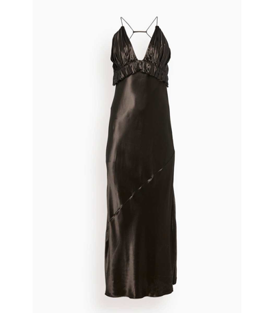 Shop Khaite Nirva Dress In Dark Brown