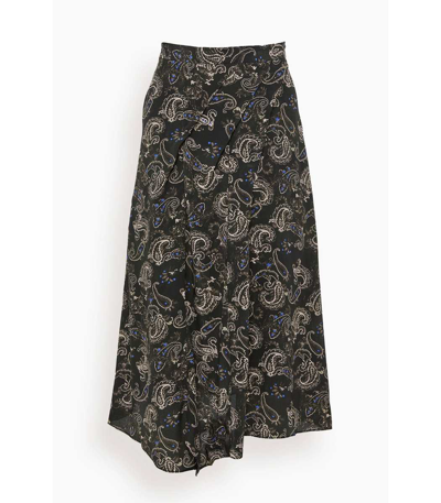 Shop Isabel Marant Cacia Skirt In Black In Multi