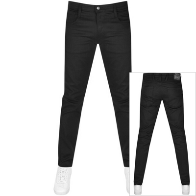 Replay Anbass Power Stretch Dark Wash Jeans Black | ModeSens