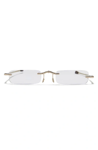 Shop Calvin Klein 48mm Rectangle Reading Glasses In Gold