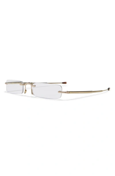 Shop Calvin Klein 48mm Rectangle Reading Glasses In Gold