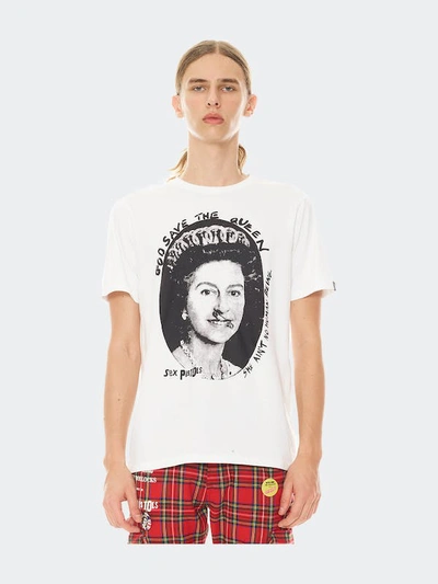 Shop Cult Of Individuality Short Sleeve Crew Neck Tee "god Save The Queen" Sex Pistol In White