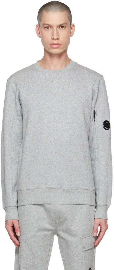 Shop C.p. Company Gray Lens Sweatshirt In M93 Grey Melange