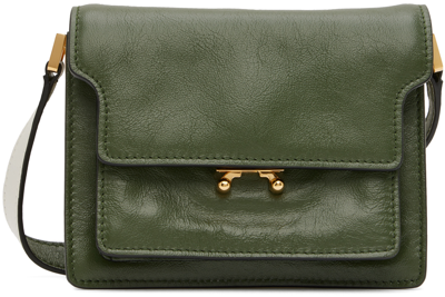 Trunk Soft Mini Bag in green and white leather