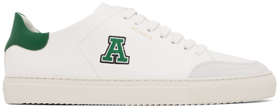 Shop Axel Arigato White Clean 90 College 'a' Sneakers In White/kale Green