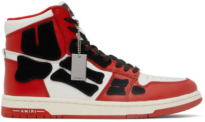 Shop Amiri Red Skel Top Sneakers In Red-smooth/pebbled L