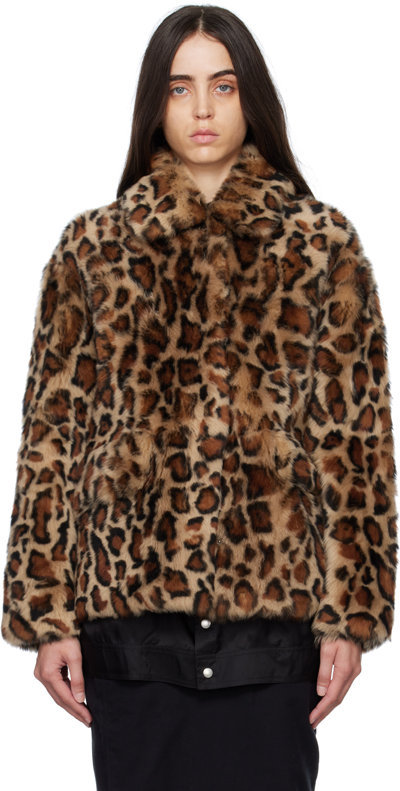 Yves Salomon Hooded Leopard-print Shearling Jacket In B2321 Brown Leopard