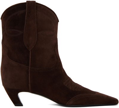 Shop Khaite Brown Dallas Boots In 899 Coffee