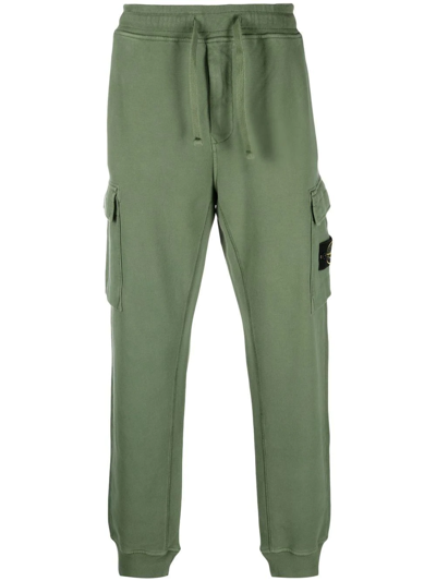 Shop Stone Island Compass-badge Track Pants In Green