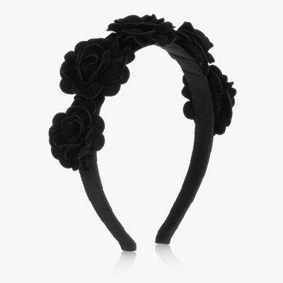 Shop Abel & Lula Girls Black Floral Hairband
