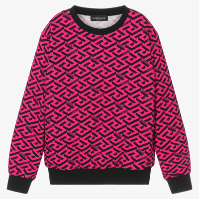 Shop Versace Teen Girls Pink Sweatshirt