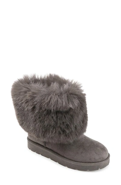 Journee Collection Shanay Tru Comfort Faux Fur Boot In Grey