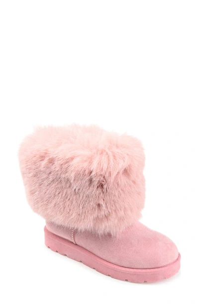 Journee Collection Shanay Tru Comfort Faux Fur Boot In Pink