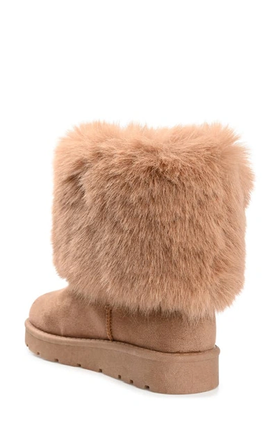 Journee Collection Shanay Tru Comfort Faux Fur Boot In Tan