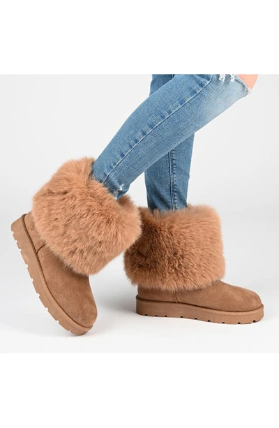 Journee Collection Shanay Tru Comfort Faux Fur Boot In Tan