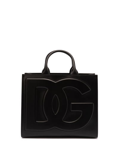 Shop Dolce & Gabbana Small `dg Daily` Shopper Bag In Nero