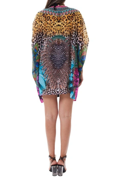 Ranee's Mixed Print Tassel Neck Dress In M-color
