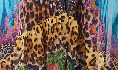 Shop Ranee's Mixed Animal Print Bell Sleeve Duster In M-color