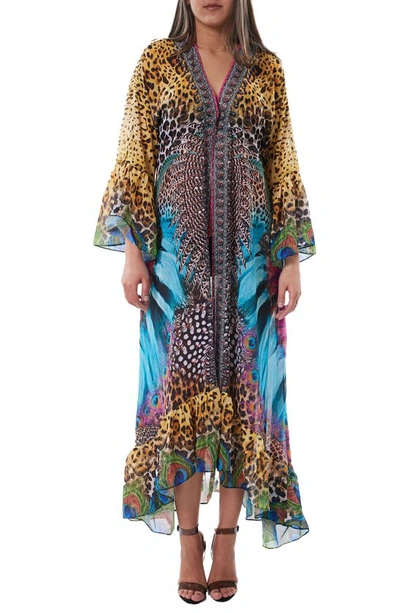 Shop Ranee's Mixed Animal Print Bell Sleeve Duster In M-color