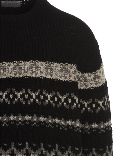 Shop Yohji Yamamoto Jq Pattern Sweater In Black