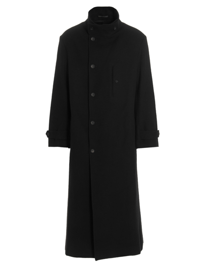 Shop Yohji Yamamoto Old Tiger Leaves A Dream Coat In Black