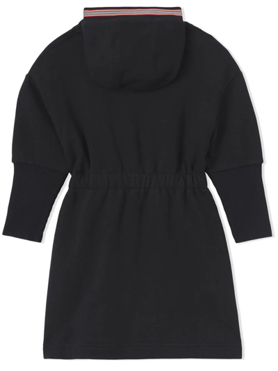 Shop Burberry Black Cotton Dress In Nero