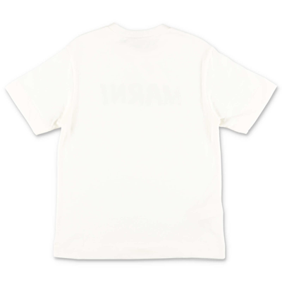 Shop Marni T-shirt Bianco In Jersey Di Cotone Bambino