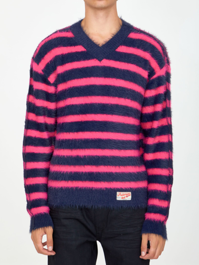 Shop Andersson Bell Blue And Fuchsia Striped Jumper