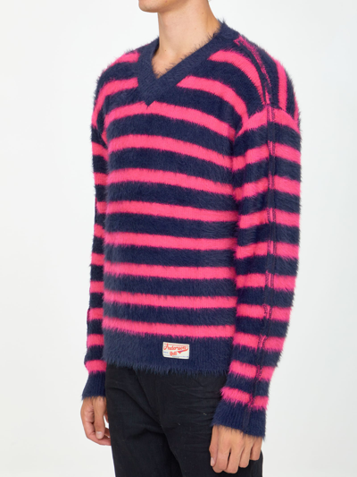 Shop Andersson Bell Blue And Fuchsia Striped Jumper