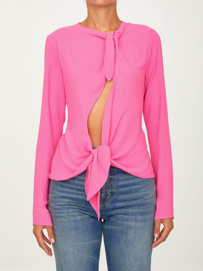 Shop Attico Zelda Fuchsia Top In Fuxia